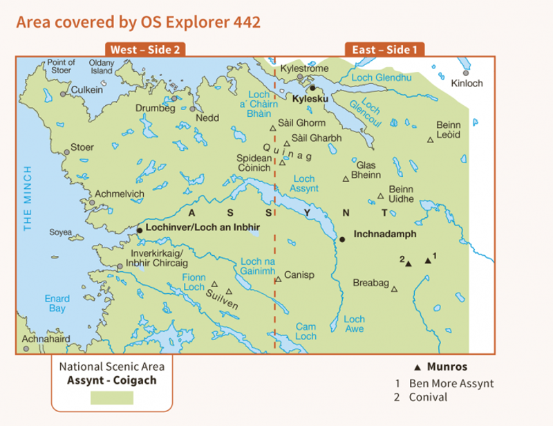 OS Explorer Map 442 - Assynt and Lochinver-2